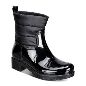 CHARTER CLUB Womens Black Trudyy Round Toe Block Heel Rain Boots 6 M